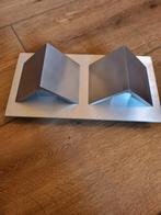 Zware robuuste RVS wandlamp vierkant binnen gebruik, Ophalen of Verzenden, Zo goed als nieuw