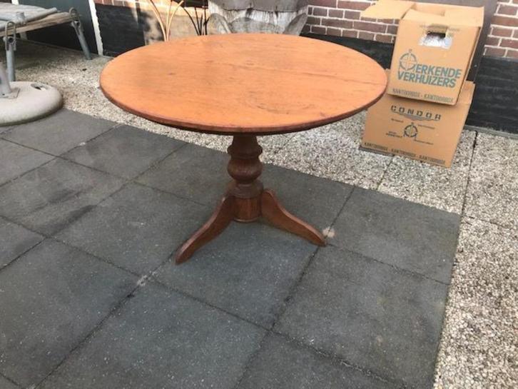 ronde teak tafel rond 95 cm., Antiek en Kunst, Antiek | Meubels | Tafels, Ophalen