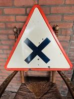 Emaille verkeers bord 60ties. Gevaarlijke kruising., Ophalen of Verzenden