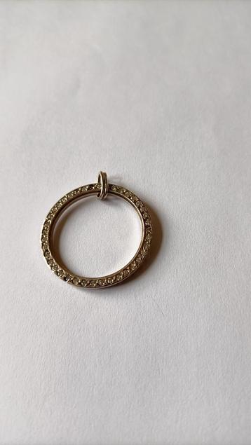 Oude wit gouden Hoepel Hanger met Briljant, 14 krt beschikbaar voor biedingen