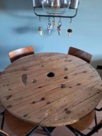 Ronde eettafel, eettafel, houten eettafel, Huis en Inrichting, Tafels | Eettafels, Ophalen, Gebruikt, Rond, Vier personen