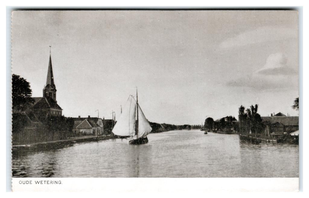 Oude Wetering, Verzamelen, Ansichtkaarten | Nederland, Ophalen of Verzenden, 1920 tot 1940, Ongelopen, Zuid-Holland