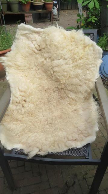 Ouessant schaap hand gevilte vacht, 85x60cm, roomwit, wol beschikbaar voor biedingen
