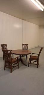 eetkamertafel en stoelen., Ophalen, Gebruikt, Rond, 50 tot 100 cm
