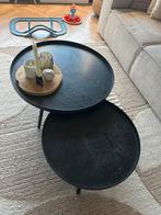 WOOOD Mesa Bijzettafel - Zwart Grenen/MDF, 50 tot 75 cm, Rond, Nieuw, Ophalen of Verzenden