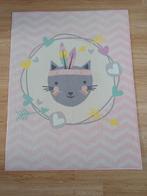 Leuk kindervloerkleed met kat als indiaan, Ophalen of Verzenden, Grijs, Rechthoekig