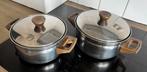 2 BK Stainless Steel Saucepans made in holland, Huis en Inrichting, Keuken | Potten en Pannen, Ophalen, Zo goed als nieuw