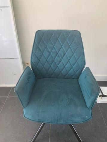 3x Eetkamerstoelen - Stijlvolle blauwe stoelen beschikbaar voor biedingen