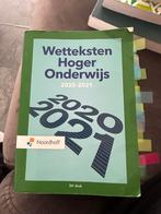 Wetteksten Hoger Onderwijs 2020-2021, Boeken, Studieboeken en Cursussen, Ophalen of Verzenden, Gamma, Gelezen, HBO