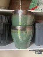 Ceramic flower pots, Tuin en Terras, Bloempotten, Ophalen, Rond, Zo goed als nieuw, Aardewerk