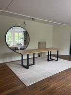 tafel eiken met metalen onderstel, eettafel 280 lang, Huis en Inrichting, Tafels | Eettafels, Ophalen, 200 cm of meer, 50 tot 100 cm