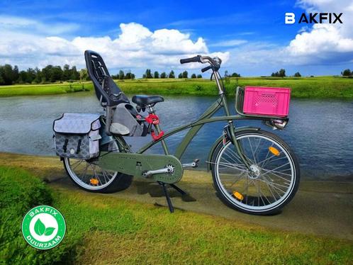 Tweedehands tweelingfiets de Fietsfabriek - groen, Fietsen en Brommers, Fietsen | Dames | Moederfietsen, Gebruikt, Overige merken