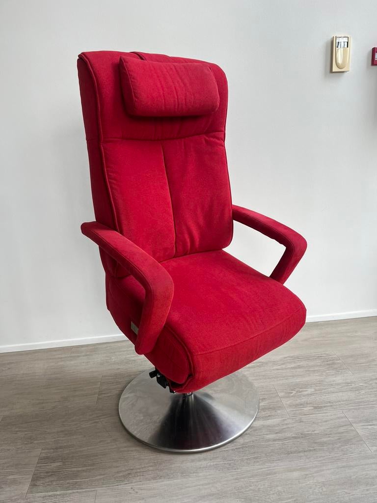 Prominent Relaxfauteuil Stockholm S Accu Rood Stof M, Huis en Inrichting, Fauteuils, Verzenden, Zo goed als nieuw, Stof, Minder dan 50 cm