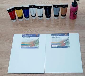 Acrylverf Set + Canvas - The Wall & Marabu beschikbaar voor biedingen