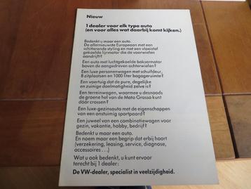 Folder Volkswagen programma 1974 VW Kever, Passat, 412, 181 beschikbaar voor biedingen