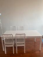 IKEA Ekedalen Eettafel met 4 Stoelen, Kunststof, Gebruikt, 100 tot 150 cm, Ophalen of Verzenden