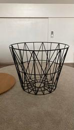 Zwart metalen opbergmand/bijzettafel (Loods 5), Ophalen, Overige materialen, Mand, Rond