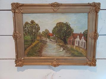 Oud Schilderij met Hollands Landschap beschikbaar voor biedingen