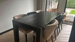 Tafel 100x213x81 met nette stoelen, Huis en Inrichting, Ophalen, Gebruikt, Eikenhout, 200 cm of meer