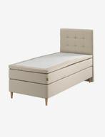 Boxspring 90x200 + topmatras medium, zand, NIEUW - Jysk, Ophalen, Japandi, 90 cm, Nieuw