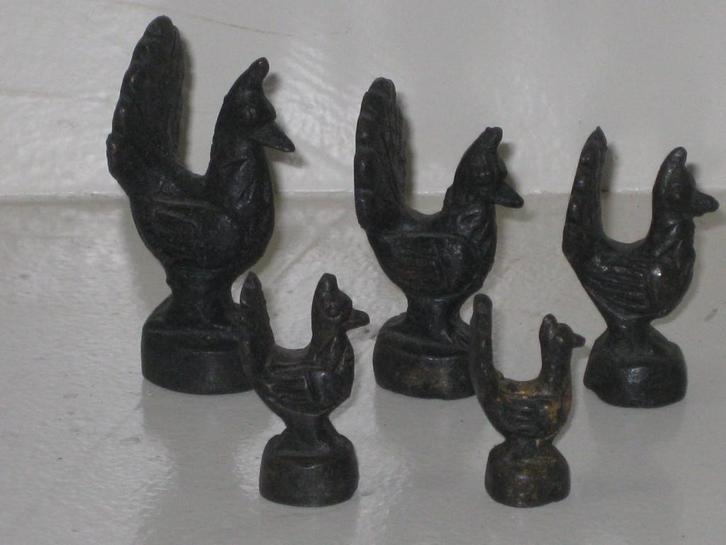 Opium Gewichten Vogel/Paauw Set 5 Stuks, Antiek en Kunst, Curiosa en Brocante, Ophalen