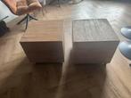 Leuke bijzettafeltjes op wielen. T.EA.B, Huis en Inrichting, Tafels | Bijzettafels, Minder dan 55 cm, Vierkant, Zo goed als nieuw