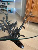 Brons Met Glas Salontafel Willy Daro 1970S, Huis en Inrichting, Tafels | Salontafels, Ophalen, 100 tot 150 cm, Rond, 50 tot 100 cm