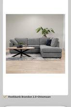 Hoekbank (2,5 + Ottomaan) Grijs corduroy, Huis en Inrichting, Banken | Bankstellen, Overige materialen, 250 tot 300 cm, Hoekbank