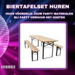 Biertafelset huren  tafel+ 2banken Party Verhuur Het Oosten, Ophalen, Zo goed als nieuw