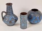 Vintage ankara carstens set vaas w. Germany ‘60, N, Blauw, Aardewerk of Porselein, Ophalen of Verzenden