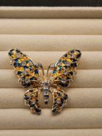 Antiek stijl vlinder broche met emaille, Nieuw, Ophalen of Verzenden