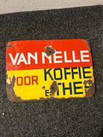 Oud Emaille Reclamebord Van Nelle Koffie en thee, Ophalen, Gebruikt, Reclamebord