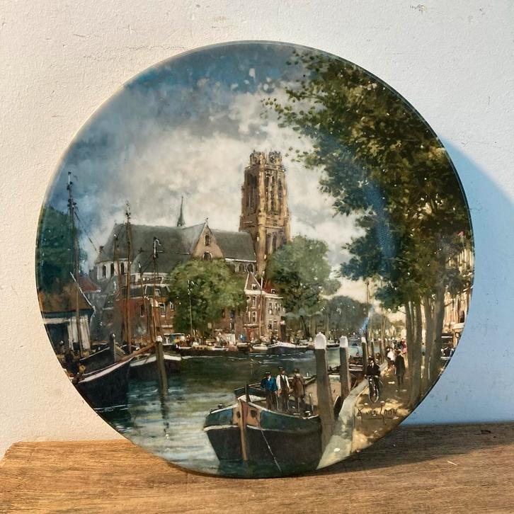 Royal Mosa Wandbord Dordrechtse Havenkwartier 1990, Antiek en Kunst, Curiosa en Brocante, Ophalen of Verzenden