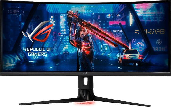 ASUS ROG Strix XG349C Zwarte monitor, Computers en Software, Monitoren, Zo goed als nieuw, 151 t/m 200 Hz, DisplayPort, HDMI, USB-C