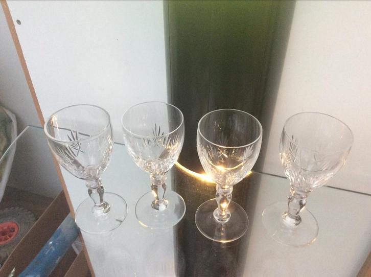 Antieke Kristallen Wijnglazen Set, Antiek en Kunst, Antiek | Glas en Kristal, Ophalen of Verzenden
