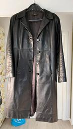 Lange leren damesjas getailleerd, Kleding | Dames, Jassen | Zomer, Ophalen of Verzenden, Gedragen, Zwart