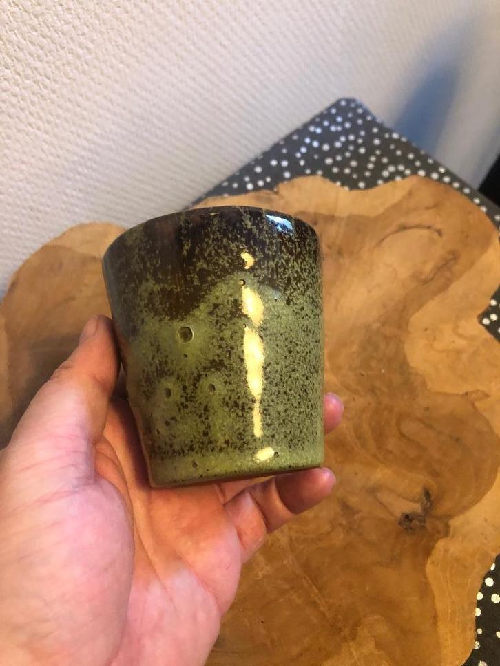 Nieuw mini bloempot potje bloempot groen bruin terracotta, Tuin en Terras, Bloempotten, Nieuw, Aardewerk, Minder dan 40 cm, Minder dan 25 cm