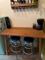 Bartafel met 2 retro krukken, Ophalen, Gebruikt