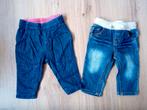 Zgan! 2 x pull on jeans/broekjes. Maat 68, Kinderen en Baby's, Babykleding | Maat 68, Meisje, Ophalen of Verzenden, Zo goed als nieuw