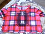 Coolcat roze/rood/zwart/wit croptop, "u & me", maat M., Kleding | Dames, Maat 38/40 (M), Overige kleuren, Ophalen of Verzenden