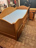 Kajuit bed met nachtkastje, lades/kastjes+matras, Huis en Inrichting, 90 cm, Gebruikt, Ophalen of Verzenden, Eenpersoons