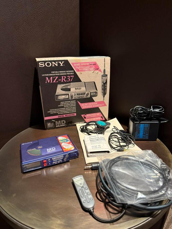 sony mz-r37 minidisc recorder zeldzaam + originele doos, Audio, Tv en Foto, Walkmans, Discmans en Minidiscspelers, Ophalen of Verzenden