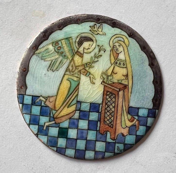 Kleine emaille plaquette, Antiek en Kunst, Antiek | Emaille, Ophalen of Verzenden