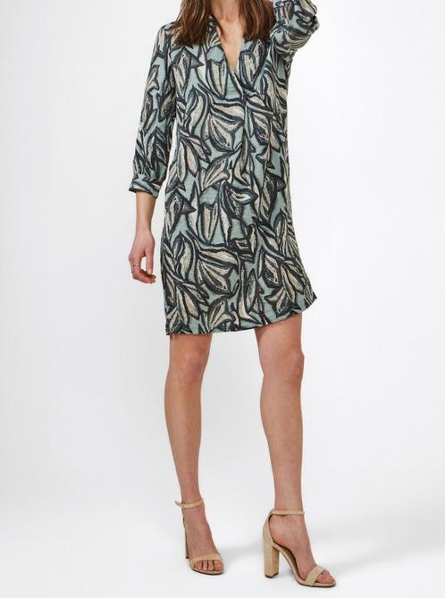 Sandwich groene jurk met halflange mouwen en print maat 36, Kleding | Dames, Jurken, Nieuw, Maat 36 (S), Groen, Boven de knie