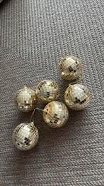 6 goudkleurige disco glitter kerstballen, Ophalen, Zo goed als nieuw