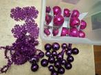 Diverse paars/rose kerstdecoraties, Diversen, Ophalen of Verzenden, Gebruikt