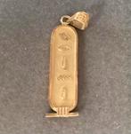 Gouden hanger, gemerkt, naam in hierogliefen, Ophalen of Verzenden, Gebruikt, Goud, Overige voorstellingen