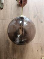 QazQa hanglamp bol messing met smoke glas 30cm, Ophalen of Verzenden, Zo goed als nieuw, Glas, Minder dan 50 cm