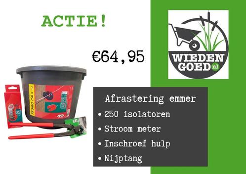 Afrastering emmer, 250 isolatoren, Volt tester, knijptang, Dieren en Toebehoren, Stalling en Weidegang