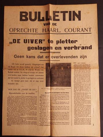 Speciaal Bulletin nav de crash van de Uiver uit 1934 (K998) 
